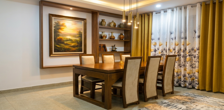TEAK WOODEN DINING TABLE SET